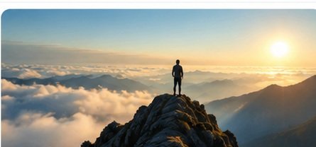 A person overlooking a wide mountain landscape symbolising ambition and global educational progress